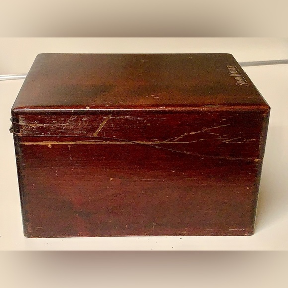 Early 20th Century Vintage SHAW WALKER Antique Hardwood Hinged File Box - Picture 6 of 15